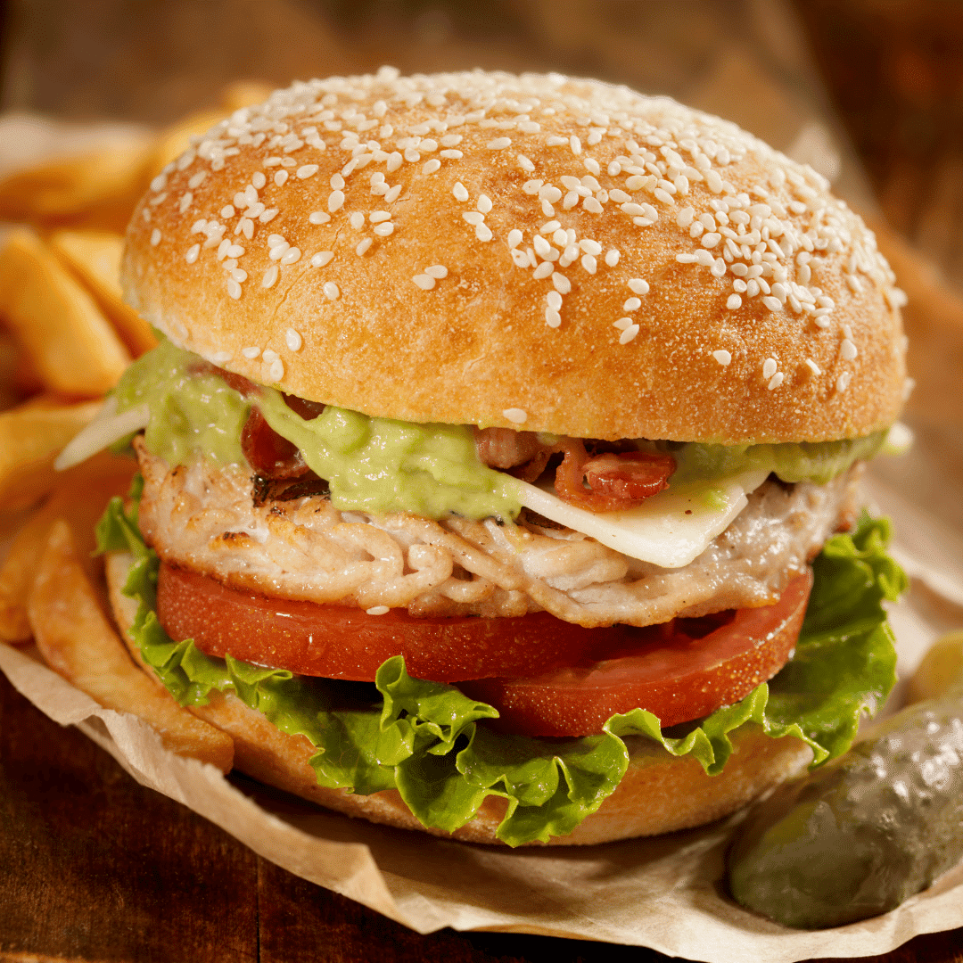 Burger Guaca’Poulet maison