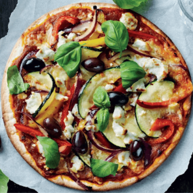 Pizza wrap healthy aux légumes et feta