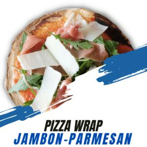 Pizza wrap healthy au jambon roquette et parmesan