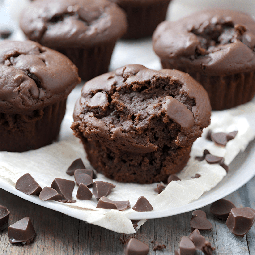 Muffins tout chocolat healthy et moelleux
