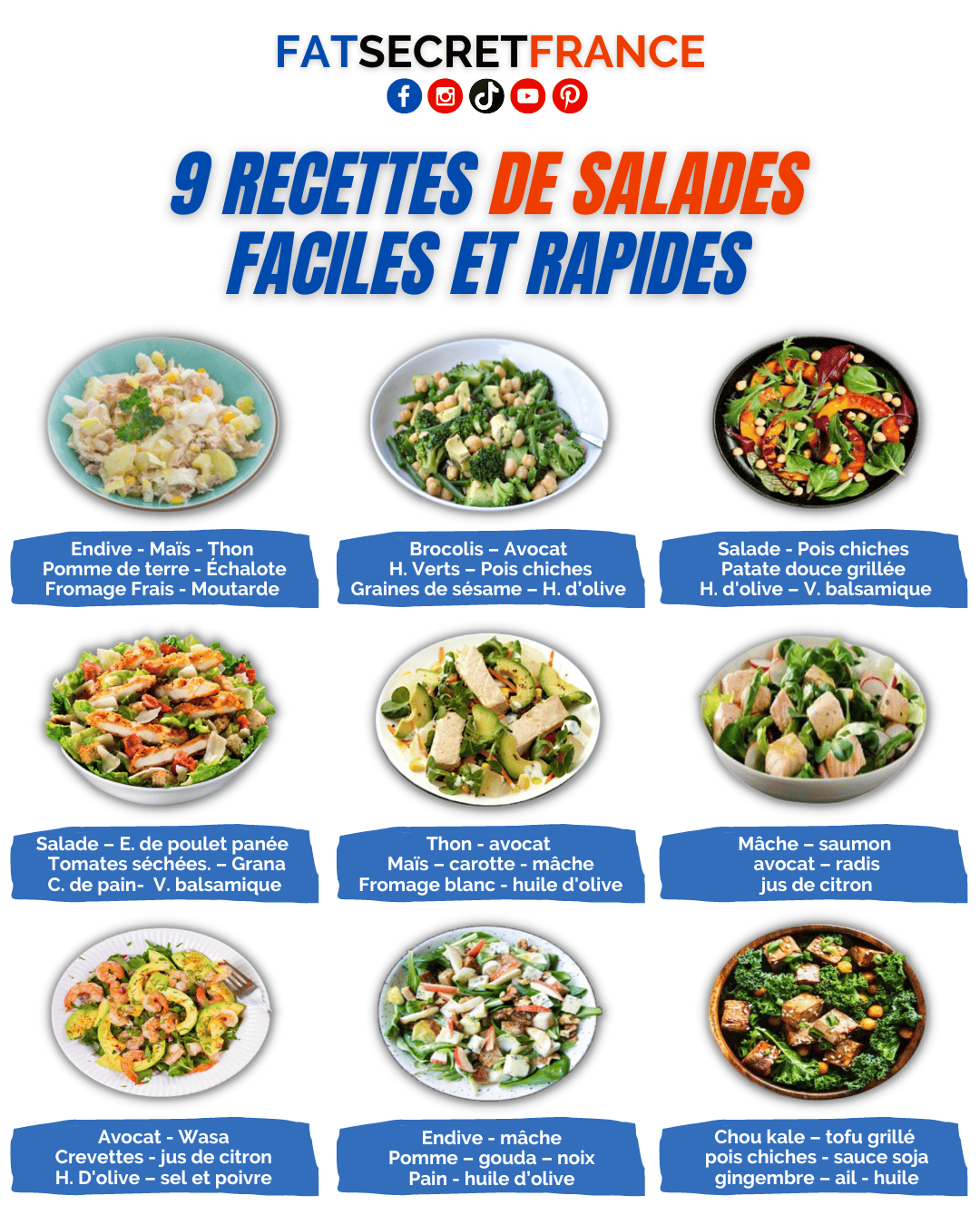 9 idées de salades faciles et rapides