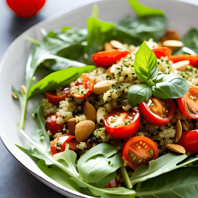 Salade de Quinoa aux Légumes Rôtis et Pesto