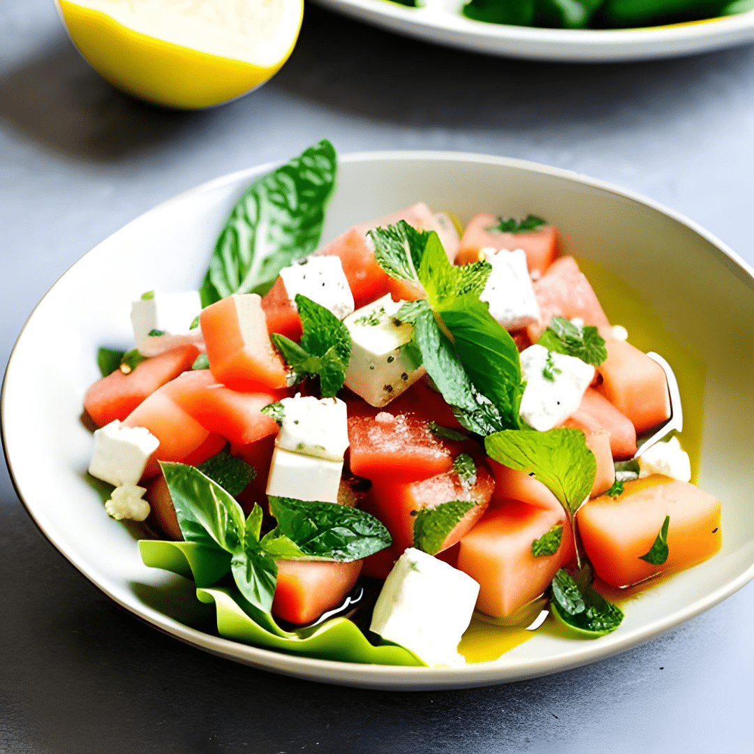 Salade de melon, feta et menthe : recette saine et rafraîchissante pour l'été