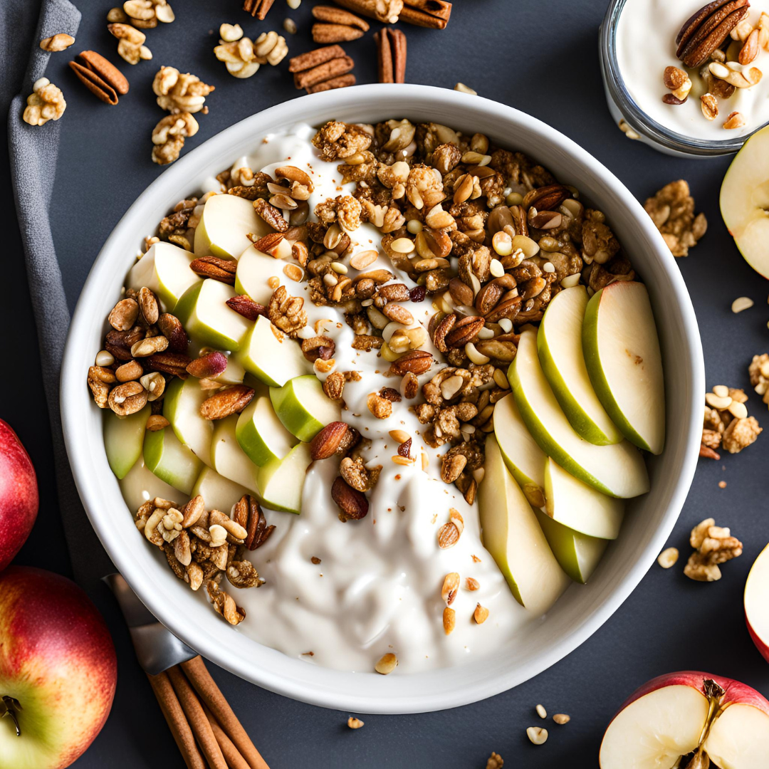 Recette de Yaourt Bowl Pomme et Cannelle : Petit-Déjeuner Sain et Délicieux